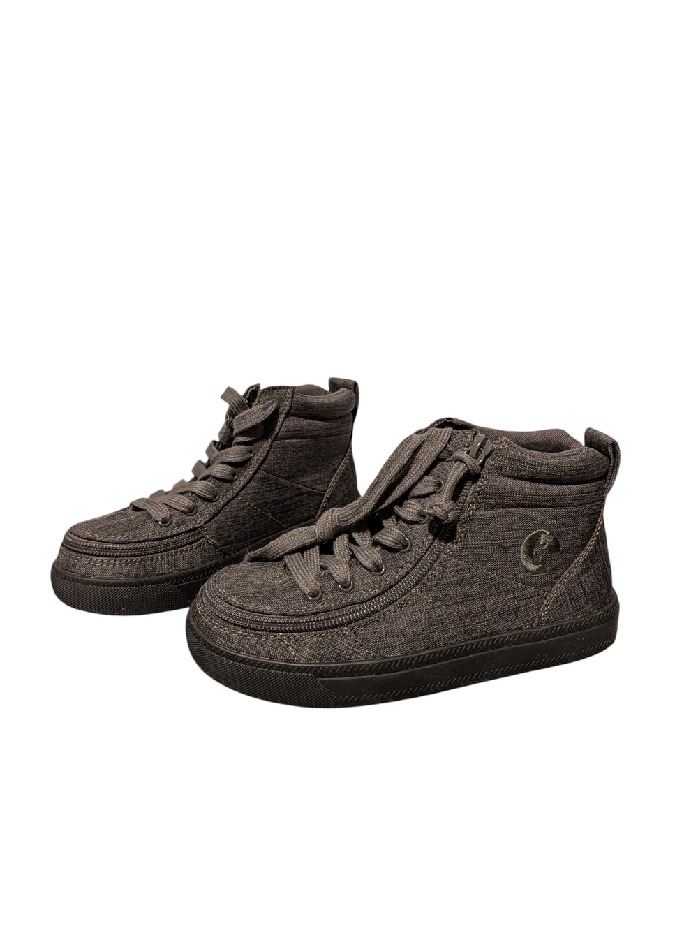 Kids High-Top Canvas Boots in Charcoal Gray